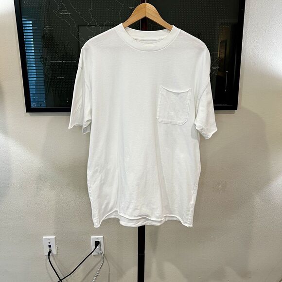 Abercrombie & Fitch - Soft Essentials Long Line T-shirt Raw Hem Medium - White - Picture 2 of 7